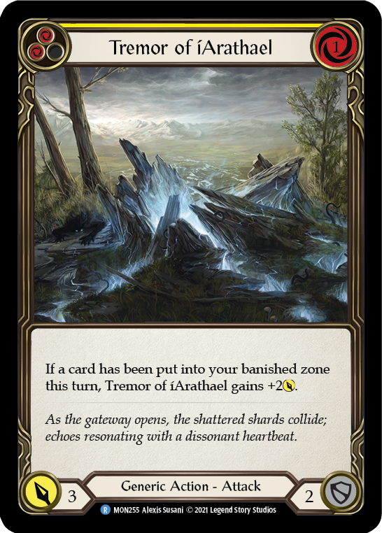 Flesh and Blood TCG | Tremor of iArathael (Yellow) [MON255] (Monarch)  1st Edition Normal | The Nerd Merchant