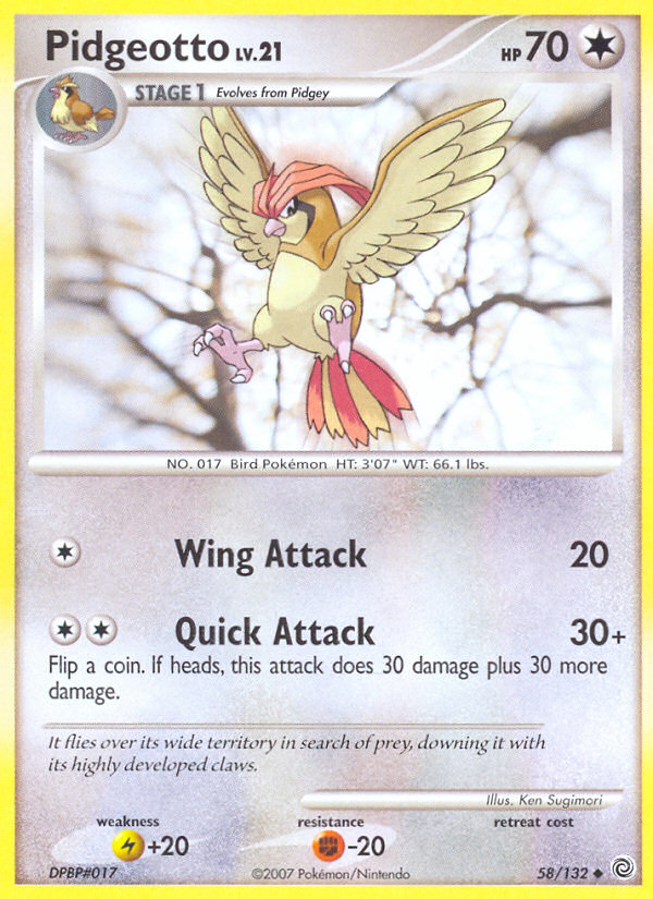 Pokemon | Pidgeotto (58/132) [Diamond & Pearl: Secret Wonders] | The Nerd Merchant
