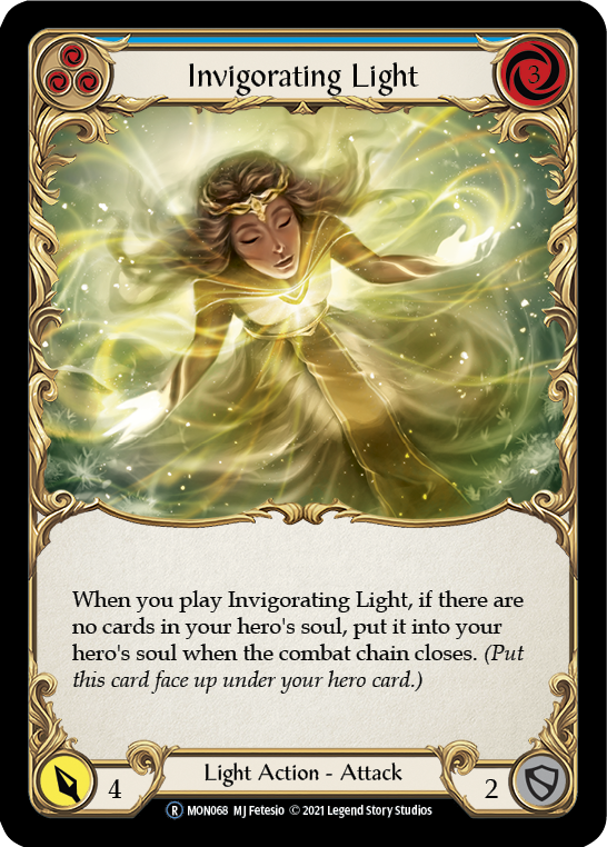 Flesh and Blood TCG | Invigorating Light (Blue) [U-MON068-RF] (Monarch Unlimited)  Unlimited Rainbow Foil | The Nerd Merchant