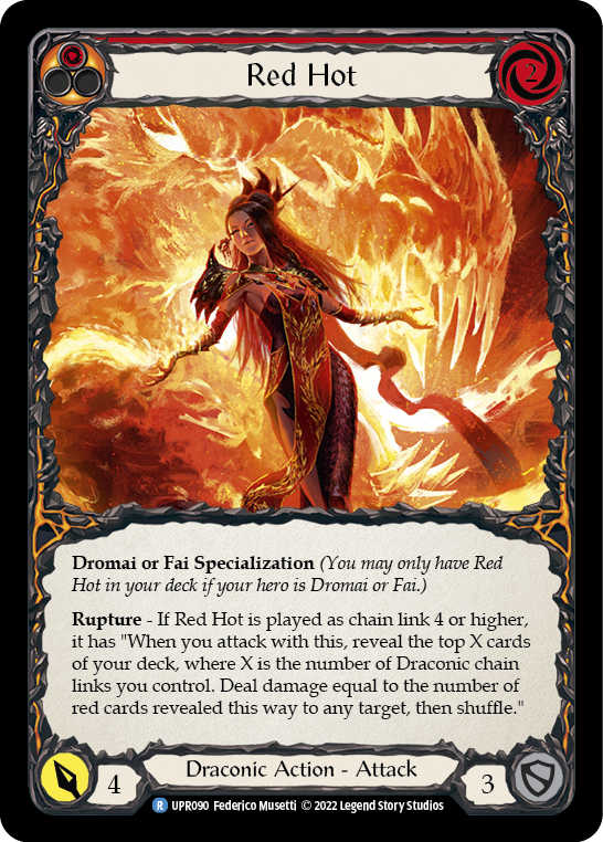 Flesh and Blood TCG | Red Hot [UPR090] (Uprising)  Rainbow Foil | The Nerd Merchant