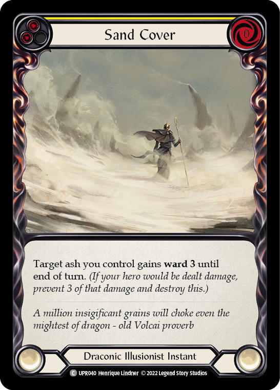 Flesh and Blood TCG | Sand Cover (Yellow) [UPR040] (Uprising)  Rainbow Foil | The Nerd Merchant