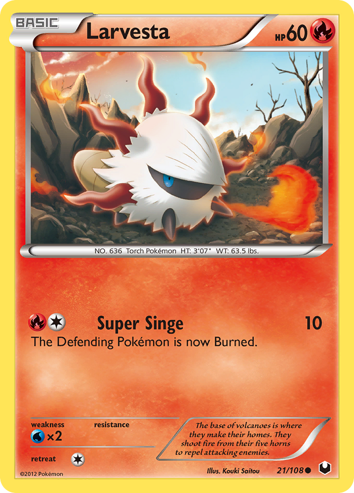 Pokemon | Larvesta (21/108) [Black & White: Dark Explorers] | The Nerd Merchant