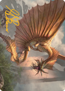 Magic | Ancient Gold Dragon Art Card (28) (Gold-Stamped Signature) [Commander Legends: Battle for Baldur's Gate Art Series] | The Nerd Merchant