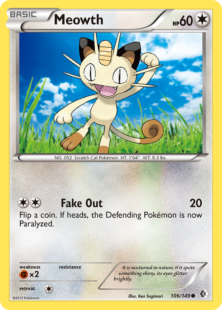 Pokemon | Meowth (106/149) [Black & White: Boundaries Crossed] | The Nerd Merchant