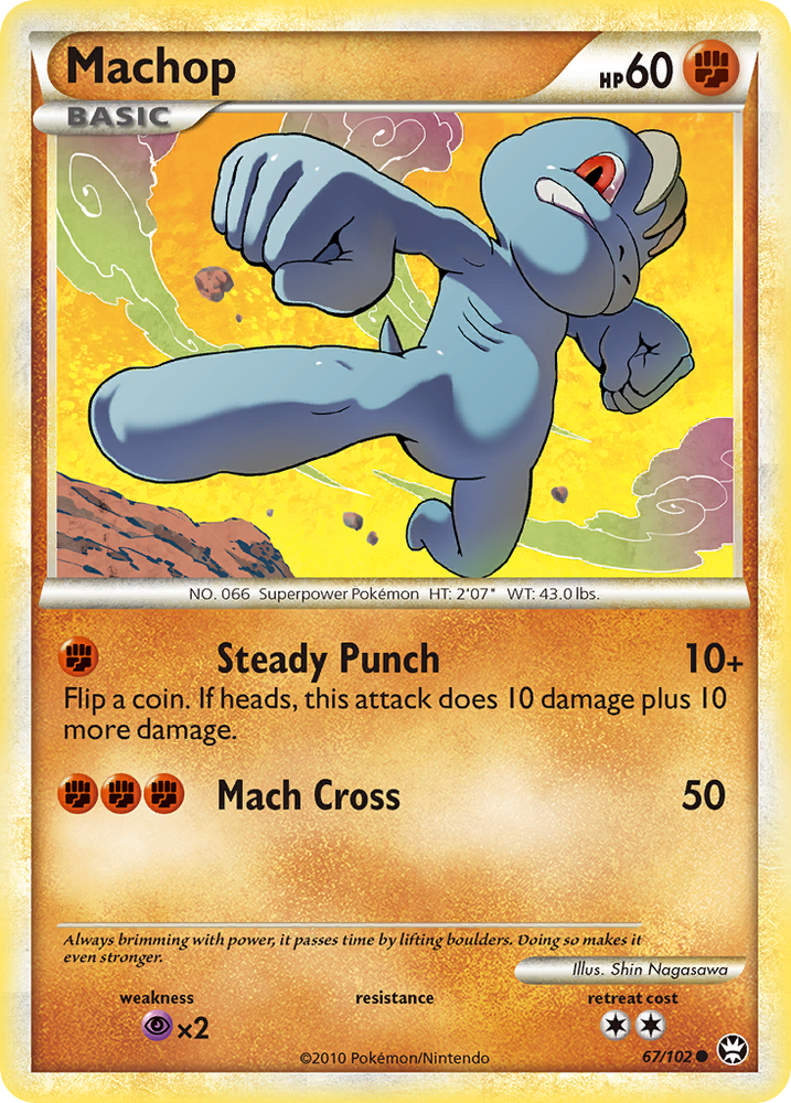Pokemon | Machop (67/102) [HeartGold & SoulSilver: Triumphant] | The Nerd Merchant