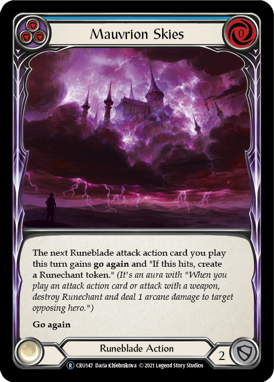 Flesh and Blood TCG | Mauvrion Skies (Blue) [U-CRU147] (Crucible of War Unlimited)  Unlimited Normal | The Nerd Merchant