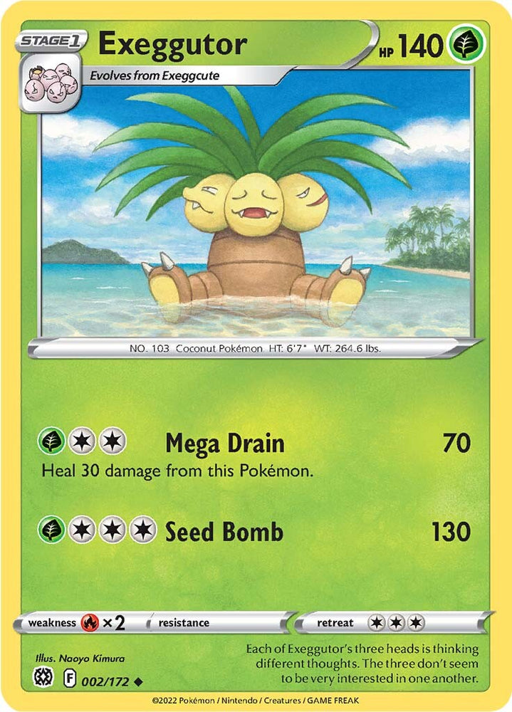 Pokemon | Exeggutor (002/172) [Sword & Shield: Brilliant Stars] | The Nerd Merchant
