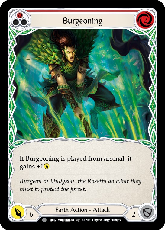 Flesh and Blood TCG | Burgeoning (Red) [BRI017] (Tales of Aria Briar Blitz Deck)  1st Edition Normal | The Nerd Merchant