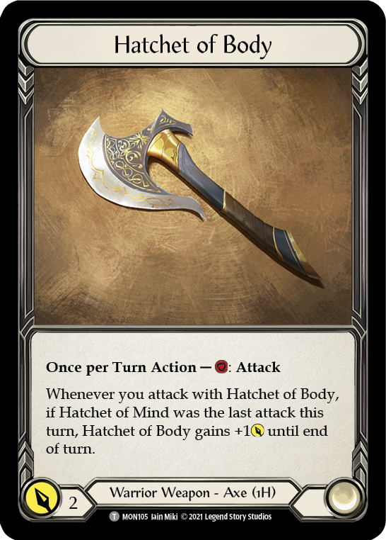 Flesh and Blood TCG | Hatchet of Body // Boltyn [MON105 // MON030] (Monarch)  1st Edition Normal | The Nerd Merchant