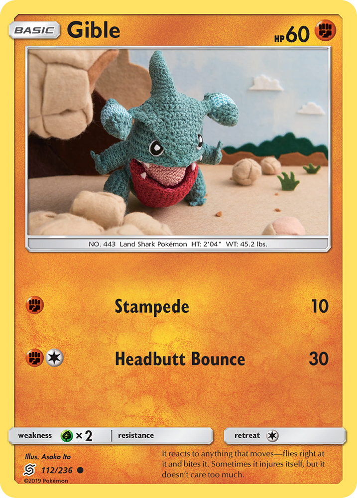 Pokemon | Gible (112/236) [Sun & Moon: Unified Minds] | The Nerd Merchant