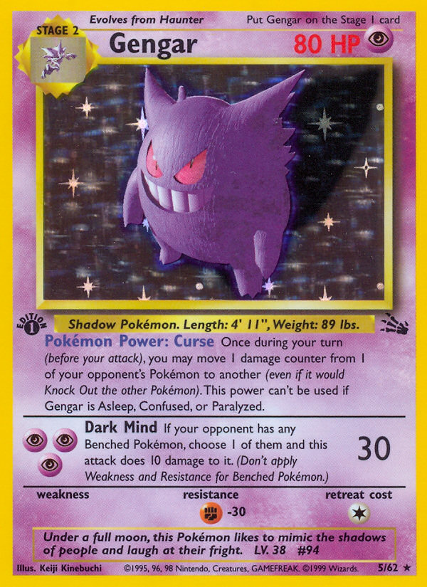 Pokemon | Gengar (5/62) [Fossil 1st Edition] | The Nerd Merchant