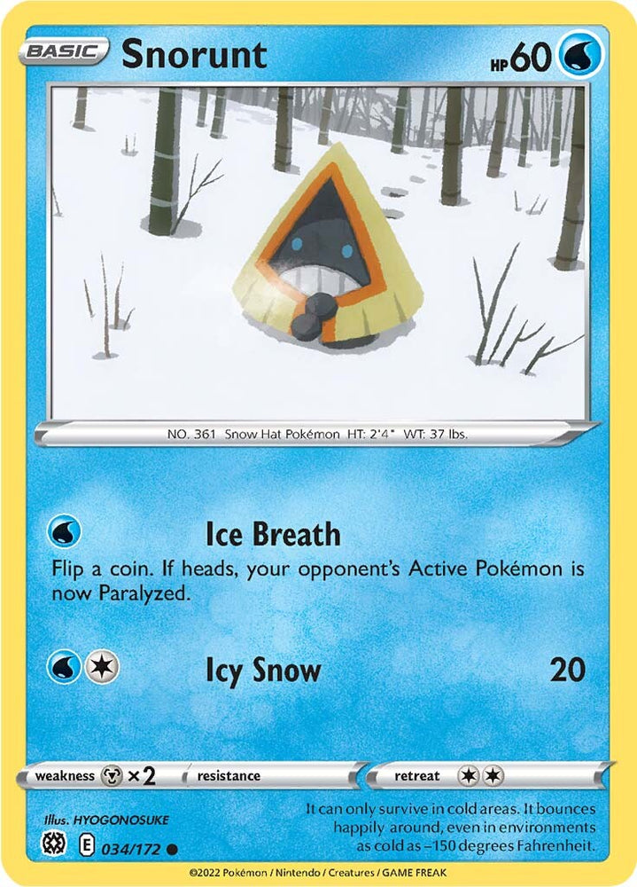 Pokemon | Snorunt (034/172) [Sword & Shield: Brilliant Stars] | The Nerd Merchant