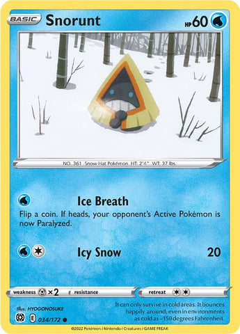 Pokemon | Snorunt (034/172) [Sword & Shield: Brilliant Stars] | The Nerd Merchant