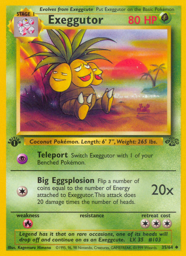 Pokemon | Exeggutor (35/64) [Jungle 1st Edition] | The Nerd Merchant