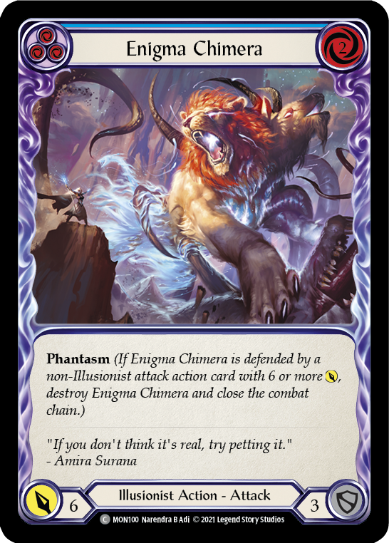 Flesh and Blood TCG | Enigma Chimera (Blue) [MON100] (Monarch)  1st Edition Normal | The Nerd Merchant