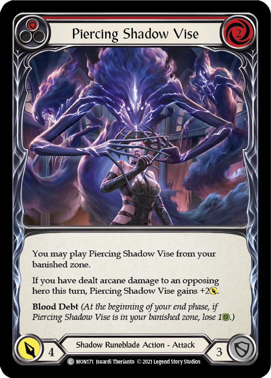 Flesh and Blood TCG | Piercing Shadow Vise (Red) [MON171-RF] (Monarch)  1st Edition Rainbow Foil | The Nerd Merchant