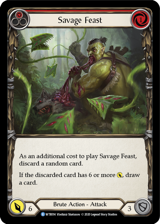 Flesh and Blood TCG | Savage Feast (Red) [U-WTR014] (Welcome to Rathe Unlimited)  Unlimited Rainbow Foil | The Nerd Merchant