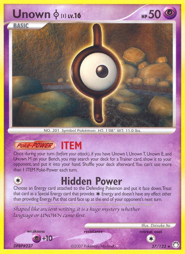 Pokemon | Unown I (37/123) [Diamond & Pearl: Mysterious Treasures] | The Nerd Merchant