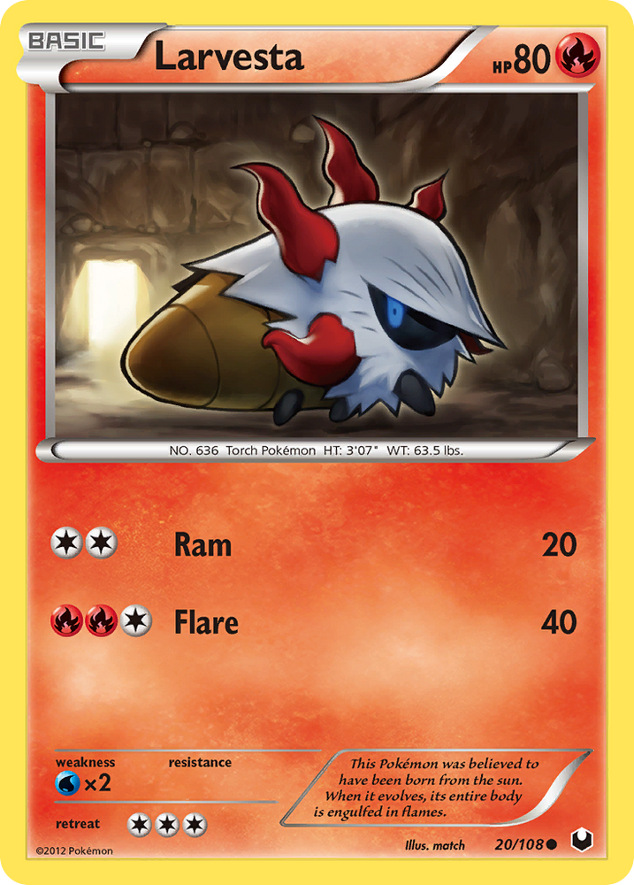 Pokemon | Larvesta (20/108) [Black & White: Dark Explorers] | The Nerd Merchant
