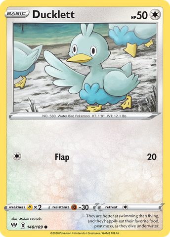 Pokemon | Ducklett (148/189) [Sword & Shield: Darkness Ablaze] | The Nerd Merchant