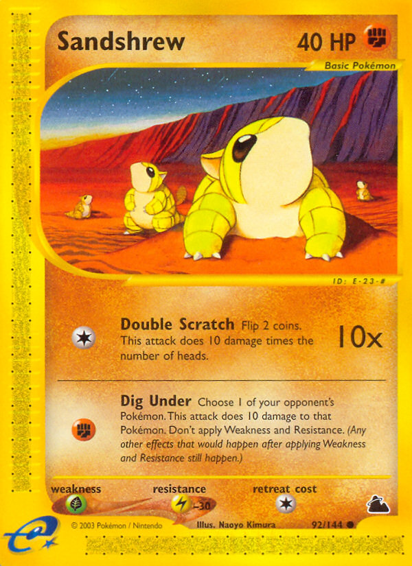 Pokemon | Sandshrew (92/144) [Skyridge] | The Nerd Merchant