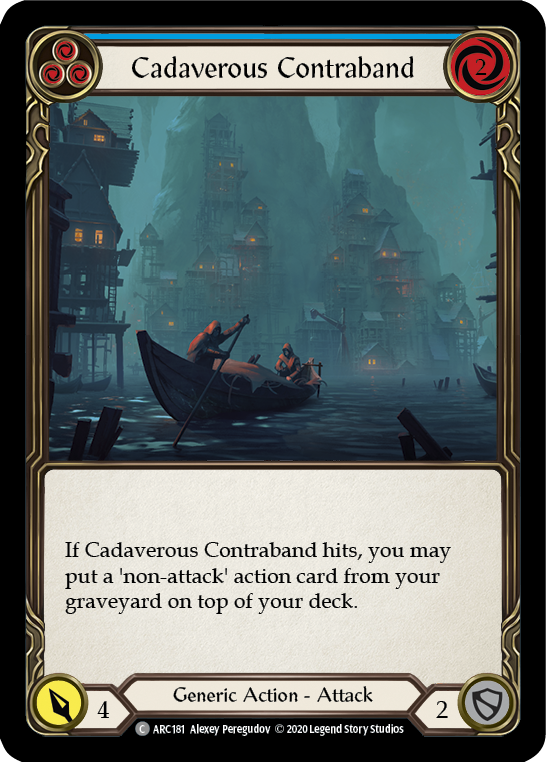 Flesh and Blood TCG | Cadaverous Contraband (Blue) [U-ARC181] (Arcane Rising Unlimited)  Unlimited Rainbow Foil | The Nerd Merchant