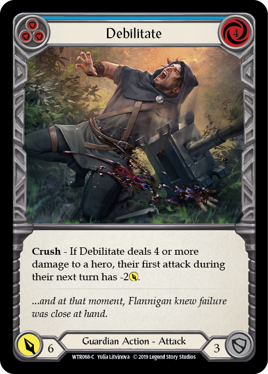 Flesh and Blood TCG | Debilitate (Blue) [WTR068-C] (Welcome to Rathe)  Alpha Print Normal | The Nerd Merchant