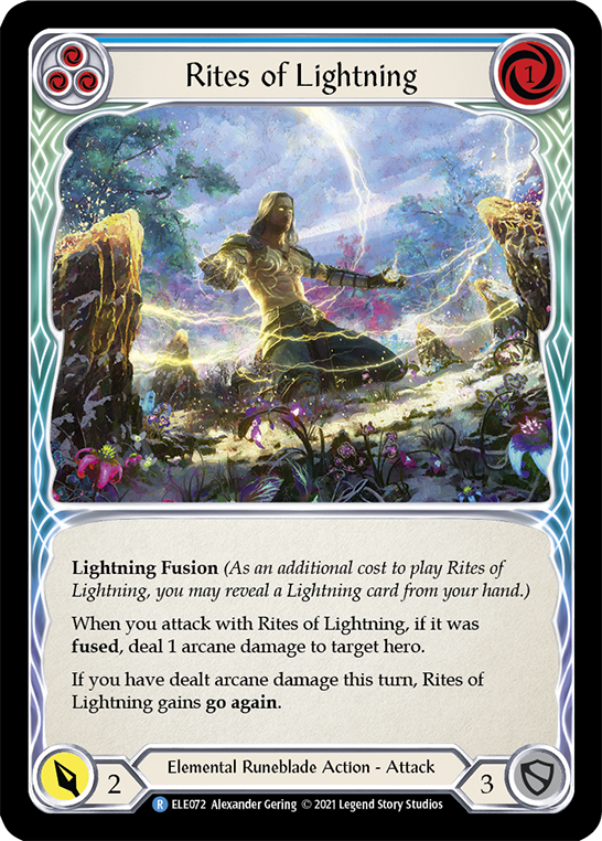 Flesh and Blood TCG | Rites of Lightning (Blue) [ELE072] (Tales of Aria)  1st Edition Normal | The Nerd Merchant