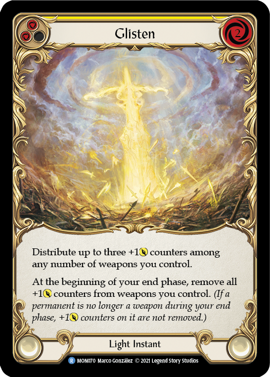 Flesh and Blood TCG | Glisten (Yellow) [MON070-RF] (Monarch)  1st Edition Rainbow Foil | The Nerd Merchant