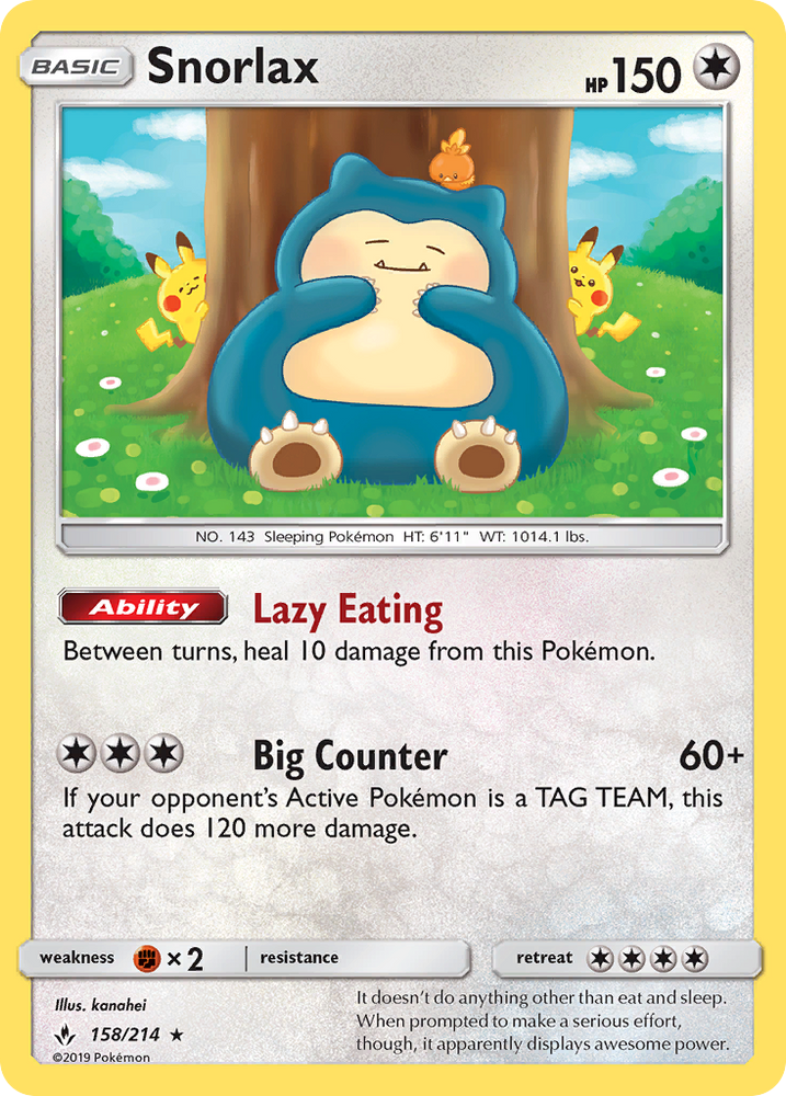 Pokemon | Snorlax (158/214) [Sun & Moon: Unbroken Bonds] | The Nerd Merchant
