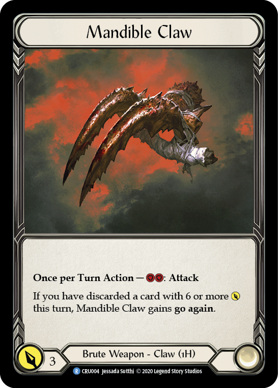 Flesh and Blood TCG | Mandible Claw [CRU004] (Crucible of War)  1st Edition Cold Foil | The Nerd Merchant