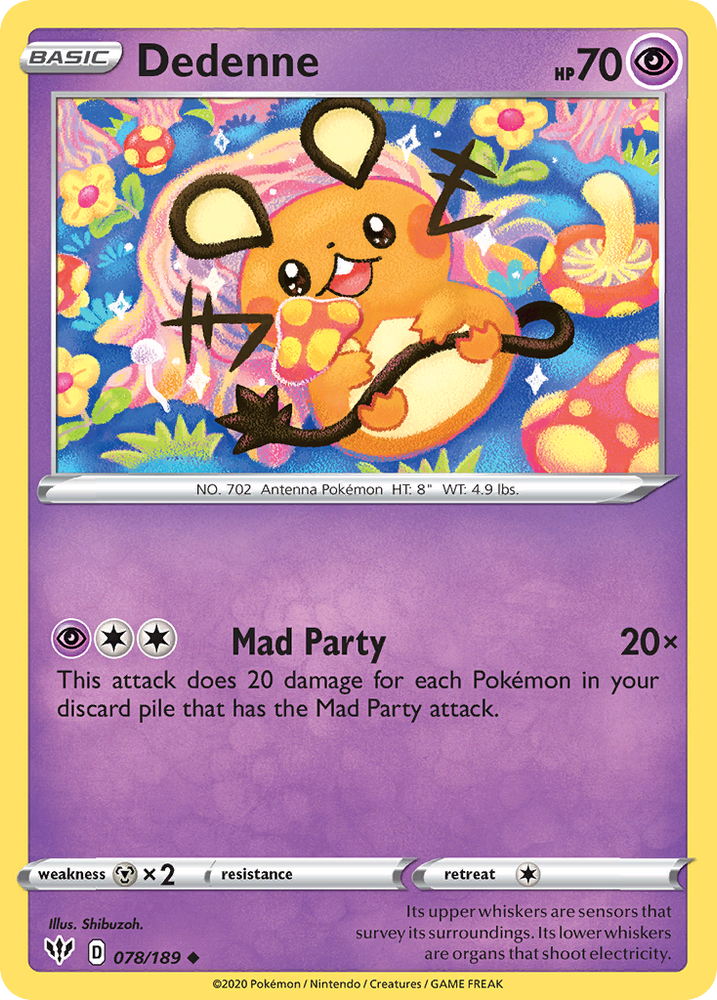 Pokemon | Dedenne (078/189) [Sword & Shield: Darkness Ablaze] | The Nerd Merchant