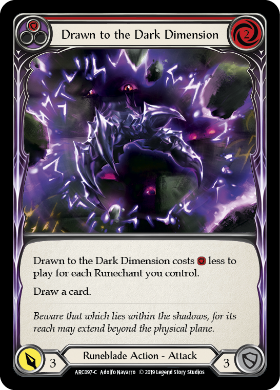 Flesh and Blood TCG | Drawn to the Dark Dimension (Red) [ARC097-C] (Arcane Rising)  1st Edition Rainbow Foil | The Nerd Merchant