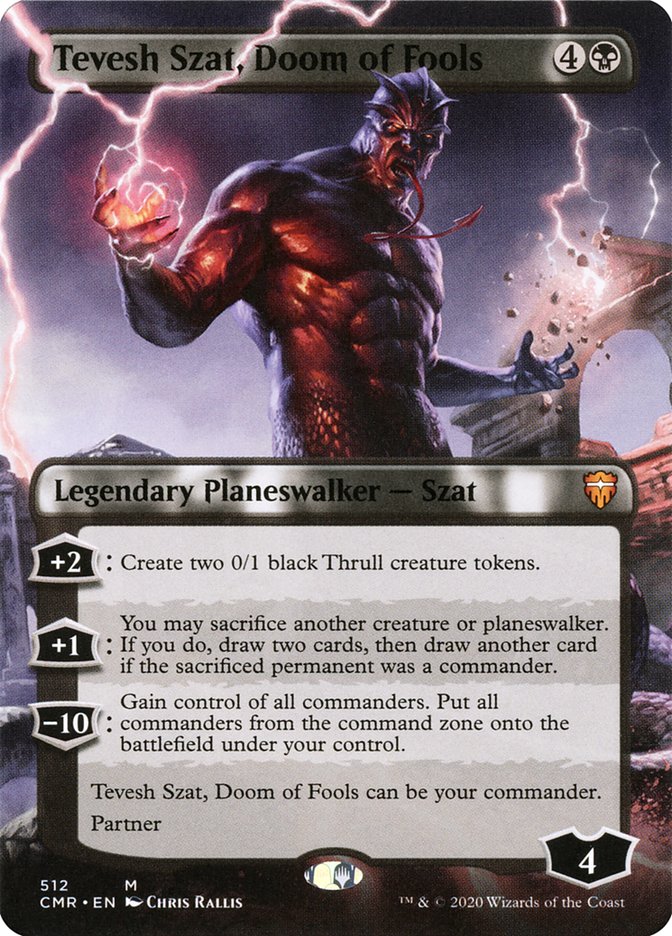Magic | Tevesh Szat, Doom of Fools (Borderless) [Commander Legends] | The Nerd Merchant