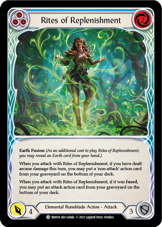 Flesh and Blood TCG | Rites of Replenishment (Blue) [BRI014] (Tales of Aria Briar Blitz Deck)  1st Edition Normal | The Nerd Merchant