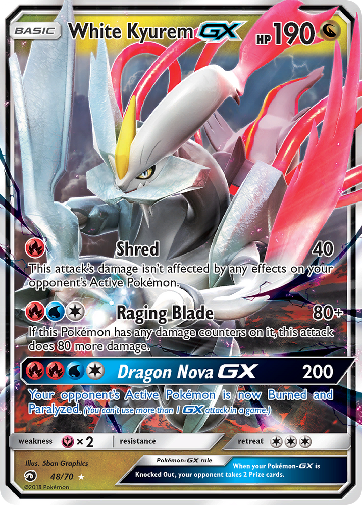Pokemon | White Kyurem GX (48/70) [Sun & Moon: Dragon Majesty] | The Nerd Merchant