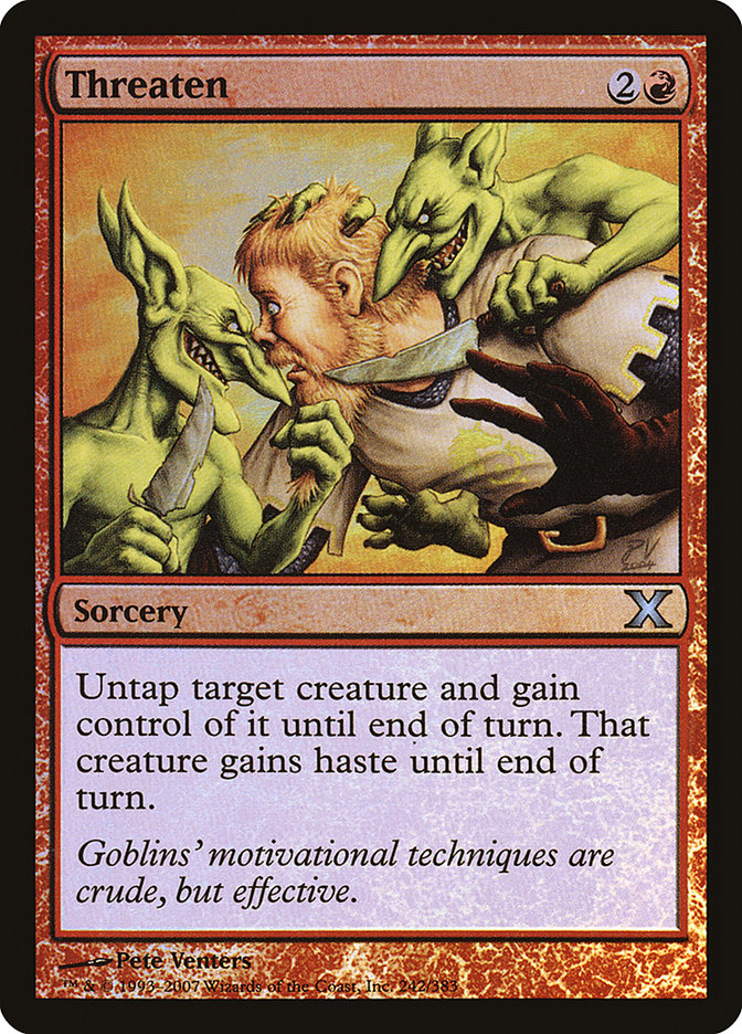 Magic | Threaten (Premium Foil) [Tenth Edition] | The Nerd Merchant