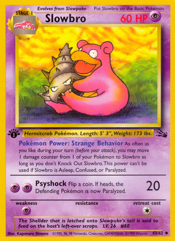 Pokemon | Slowbro (43/62) [Fossil 1st Edition] | The Nerd Merchant
