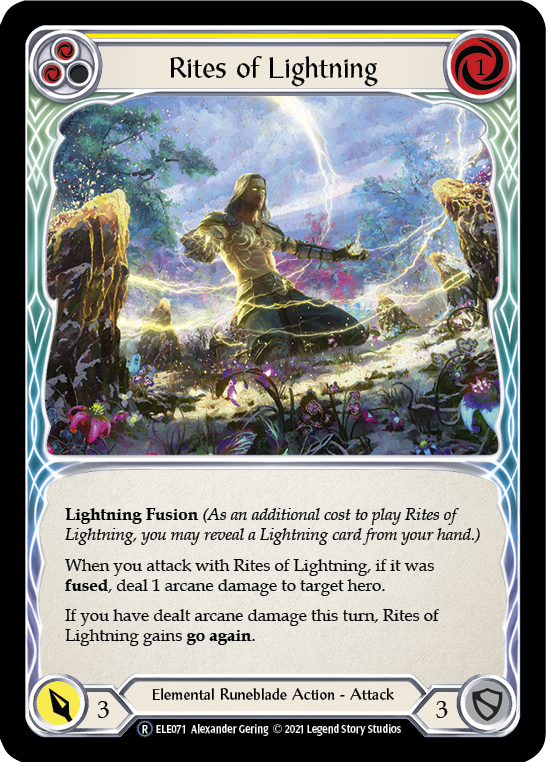 Flesh and Blood TCG | Rites of Lightning (Yellow) [U-ELE071] (Tales of Aria Unlimited)  Unlimited Rainbow Foil | The Nerd Merchant