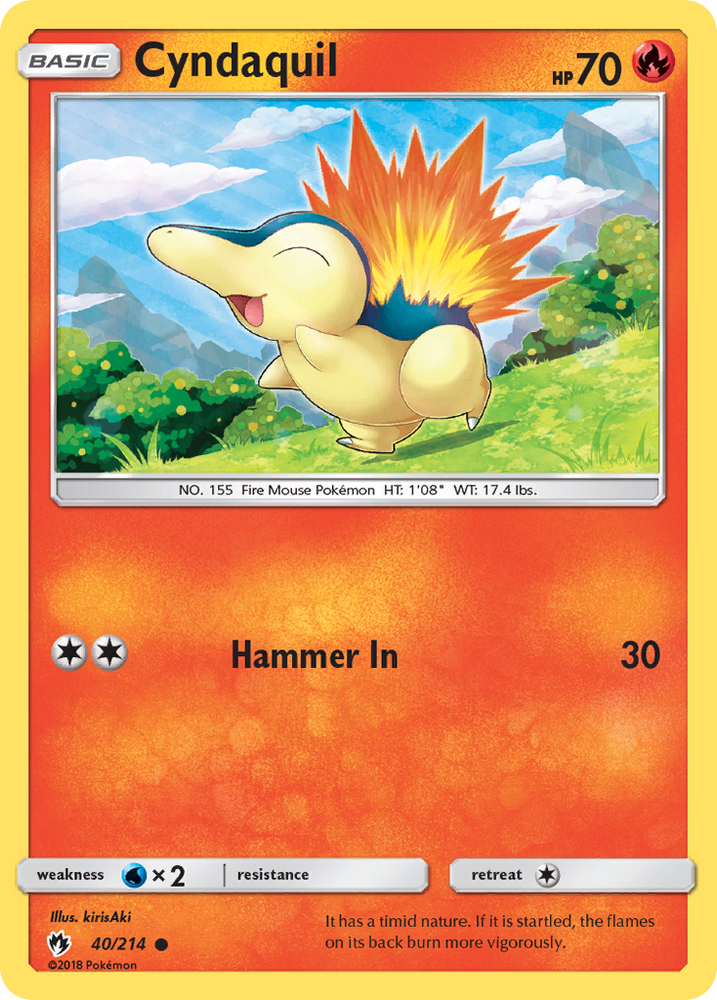 Pokemon | Cyndaquil (40/214) [Sun & Moon: Lost Thunder] | The Nerd Merchant