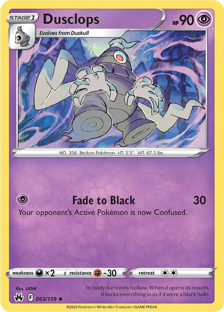 Pokemon | Dusclops (063/159) [Sword & Shield: Crown Zenith] | The Nerd Merchant