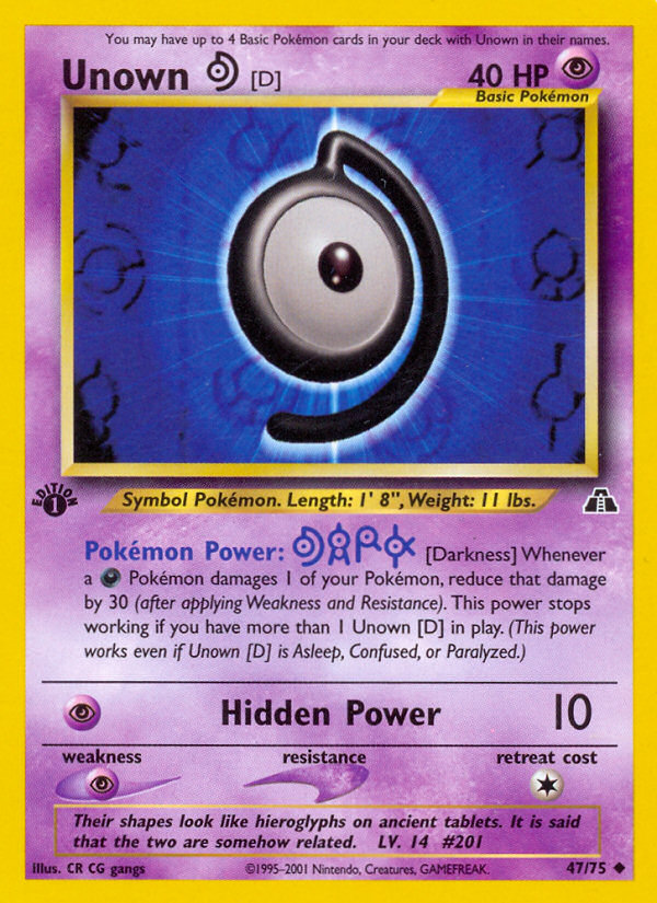 Pokemon | Unown [D] (47/75) [Neo Discovery 1st Edition] | The Nerd Merchant