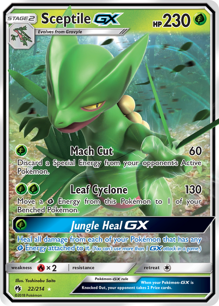 Pokemon | Sceptile GX (22/214) [Sun & Moon: Lost Thunder] | The Nerd Merchant