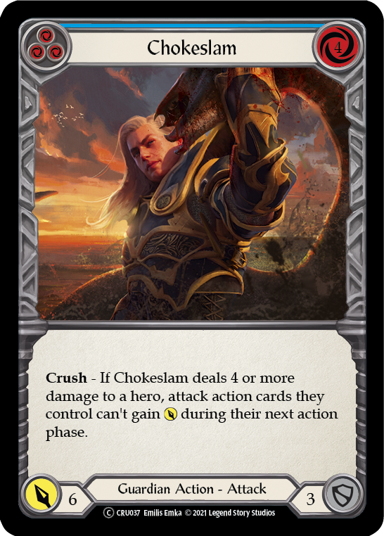 Flesh and Blood TCG | Chokeslam (Blue) [U-CRU037] (Crucible of War Unlimited)  Unlimited Rainbow Foil | The Nerd Merchant