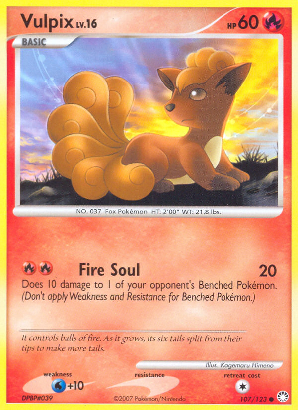 Pokemon | Vulpix (107/123) [Diamond & Pearl: Mysterious Treasures] | The Nerd Merchant