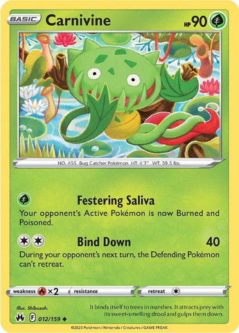 Pokemon | Carnivine (012/159) [Sword & Shield: Crown Zenith] | The Nerd Merchant