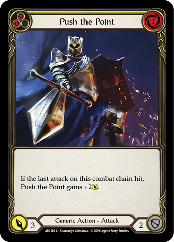Flesh and Blood TCG | Push the Point (Yellow) [ARC189-C] (Arcane Rising)  1st Edition Normal | The Nerd Merchant