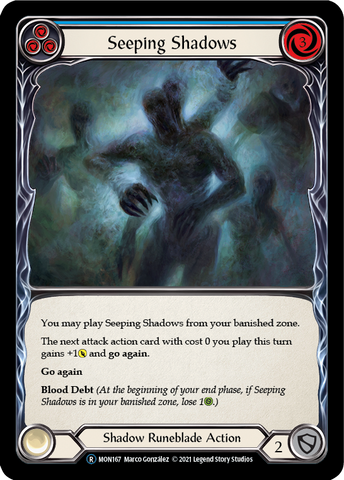 Flesh and Blood TCG | Seeping Shadows (Blue) [U-MON167-RF] (Monarch Unlimited)  Unlimited Rainbow Foil | The Nerd Merchant