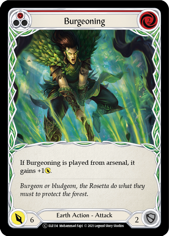 Flesh and Blood TCG | Burgeoning (Red) [U-ELE134] (Tales of Aria Unlimited)  Unlimited Rainbow Foil | The Nerd Merchant