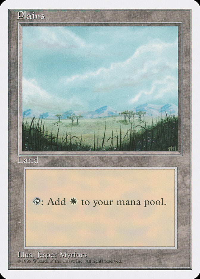 Magic | Plains (Trees on Plain / Signature on Right) [Fourth Edition] | The Nerd Merchant